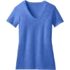 Custom District Womens Perfect Blend CVC V-Neck Tee. Heathered Royal Blue
