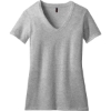 Custom District Womens Perfect Blend CVC V-Neck Tee. Lt Hthr Grey