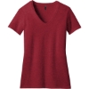 Custom District Womens Perfect Blend CVC V-Neck Tee. Red Fleck