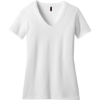 Custom District Womens Perfect Blend CVC V-Neck Tee. White