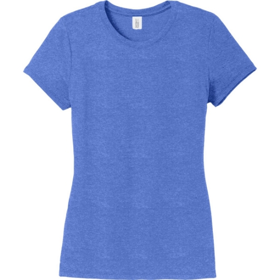 Custom District Womens Perfect Tri Tee. Royal Blue Frost