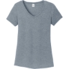 Custom District Womens Perfect Tri V-Neck Tee. Flint Blue Heather