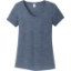 Custom District Womens Perfect Tri V-Neck Tee. Navy Blue Frost