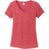 Custom District Womens Perfect Tri V-Neck Tee. Red Frost