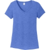Custom District Womens Perfect Tri V-Neck Tee. Royal Blue Frost