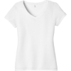 Custom District Womens Perfect Tri V-Neck Tee. White