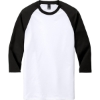 Custom District Perfect Tri 3/4-Sleeve Raglan. Black/White
