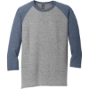 Custom District Perfect Tri 3/4-Sleeve Raglan. Navy Blue Frost/Gray Frost