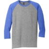Custom District Perfect Tri 3/4-Sleeve Raglan. Royal Blue Frost/Gray Frost