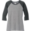 Custom District Womens Perfect Tri 3/4-Sleeve Raglan. Black Frost/Gray Frost