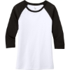 Custom District Womens Perfect Tri 3/4-Sleeve Raglan. Black/White