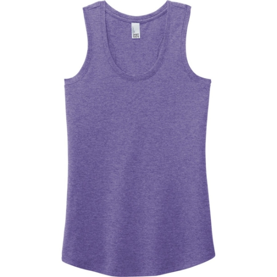 Custom District Womens Perfect Tri Racerback Tank. Purple Frost
