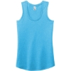 Custom District Womens Perfect Tri Racerback Tank. Turquoise Blue Frost