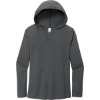 Custom District Womens Perfect Tri Long Sleeve Hoodie. Charcoal Gray