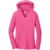 Custom District Womens Perfect Tri Long Sleeve Hoodie. Fuchsia Pink Frost