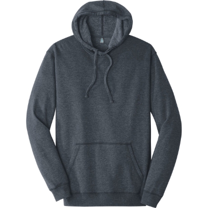 Custom District Lightweight Fleece Hoodie. Heathered Navy Blue