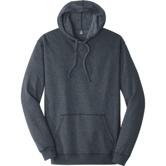 Custom District Lightweight Fleece Hoodie. Heathered Navy Blue
