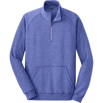 Custom District Lightweight Fleece 1/4-Zip. Heathered Deep Royal Blue