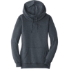 Custom District Womens Lightweight Fleece Hoodie. Heathered Navy Blue