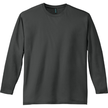 Custom District Perfect Weight Long Sleeve Tee. Charcoal Gray