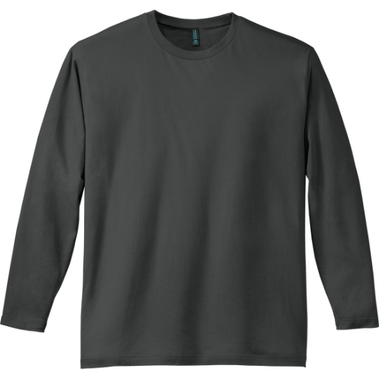 Custom District Perfect Weight Long Sleeve Tee. Charcoal Gray
