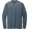 Custom District Perfect Blend CVC Long Sleeve Tee Heathered Navy Blue