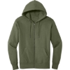 Custom District Perfect Weight Fleece Full-Zip Hoodie Military Green