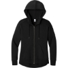 Custom District Womens Perfect Weight Fleece Drop Shoulder Full-Zip Hoodie Jet Black