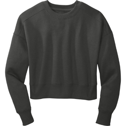 Custom District Womens Perfect Weight Fleece Cropped Crew Charcoal Gray