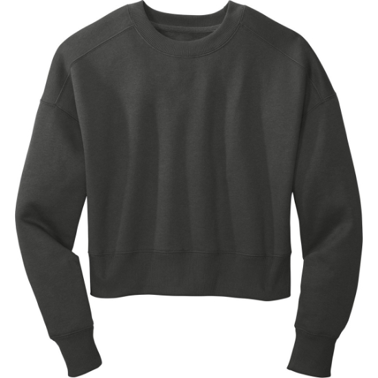 Custom District Womens Perfect Weight Fleece Cropped Crew Charcoal Gray