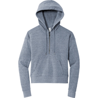 Custom District Womens Perfect Tri Fleece 1/2-Zip Pullover Navy Blue Frost