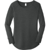 Custom District Womens Perfect Tri Long Sleeve Tunic Tee. Black Frost