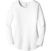 Custom District Womens Perfect Tri Long Sleeve Tunic Tee. White