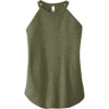Custom District Womens Perfect Tri Rocker Tank. Military Green Frost