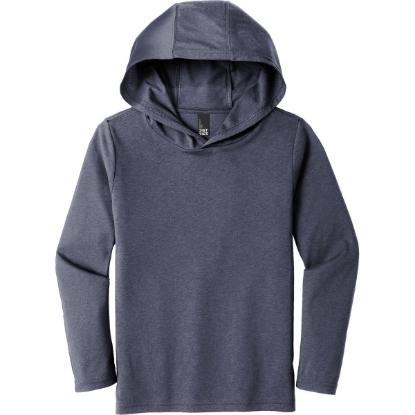 Custom District Youth Perfect Tri Long Sleeve Hoodie Navy Blue Frost