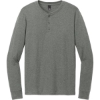 Custom District Perfect Tri Long Sleeve Henley Heathered Charcoal Gray