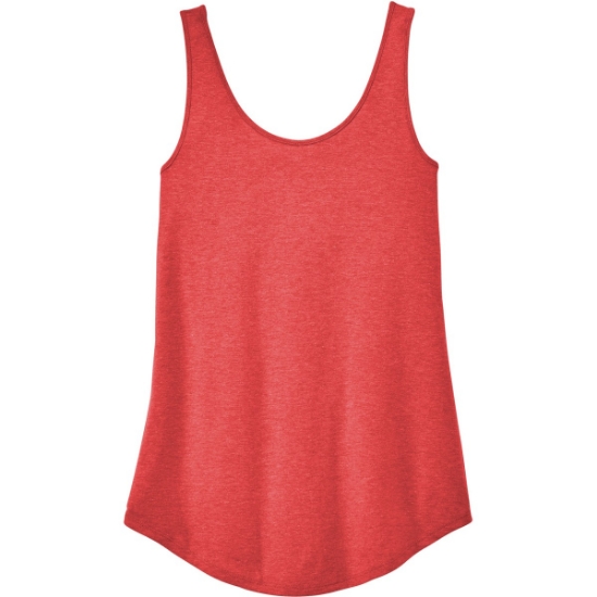 Custom District Womens Perfect Tri Relaxed Tank Red Frost