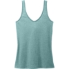 Custom District Womens Perfect Blend CVC V-Neck Tank Heathered Eucalyptus Blue