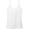 Custom District Womens Perfect Blend CVC V-Neck Tank White