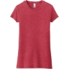 Custom District Womens Fitted Perfect Tri Tee. Red Frost