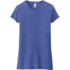 Custom District Womens Fitted Perfect Tri Tee. Royal Blue Frost