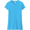 Custom District Womens Fitted Perfect Tri Tee. Turquoise Blue Frost