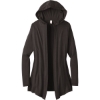 Custom District Womens Perfect Tri Hooded Cardigan. Black Frost