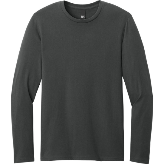 Custom District Perfect Weight CVC Long Sleeve Tee Charcoal Gray