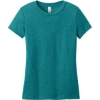 Custom District Womens Perfect Weight CVC Tee Heathered Teal Blue