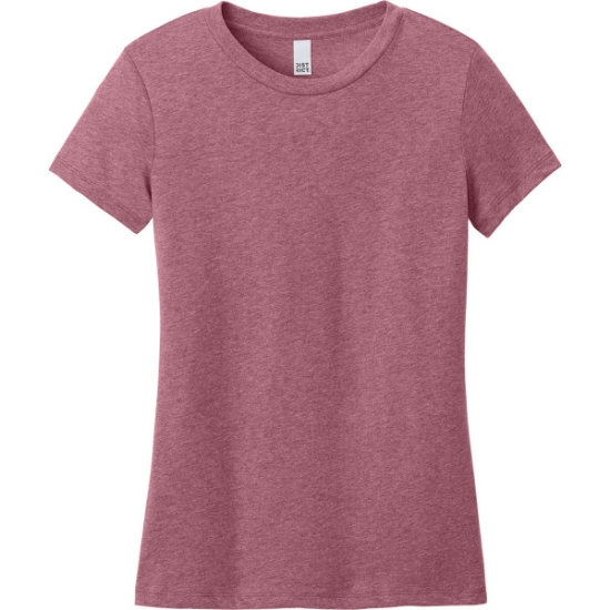 Custom District Womens Perfect Weight CVC Tee Orchid Haze Heather Pink