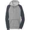 Custom District Young Mens Lightweight Fleece Raglan Hoodie. H Gry/H Char