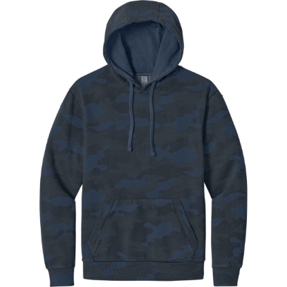 Custom District Wash Camo Fleece Hoodie True Navy Blue