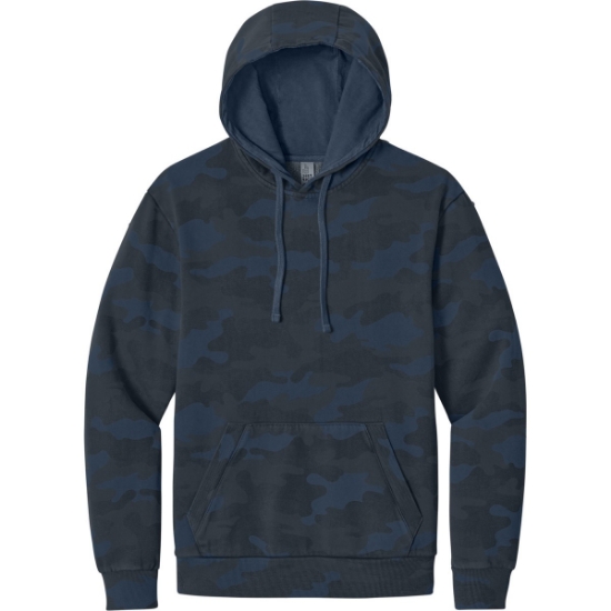 Custom District Wash Camo Fleece Hoodie True Navy Blue