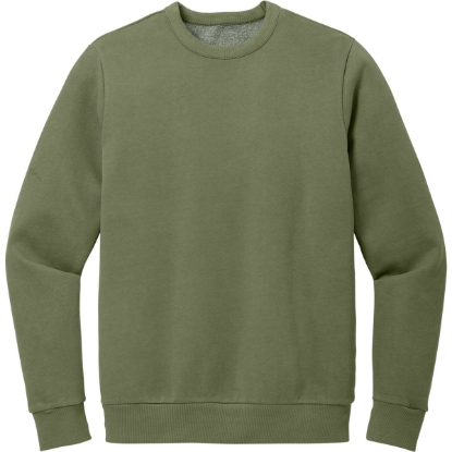 Custom District Wash Fleece Crew Olive Drab Green